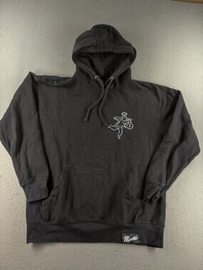 Hasta Muerte Angel Money Bag Hoodie Men's Large Black Graphic Streetwear